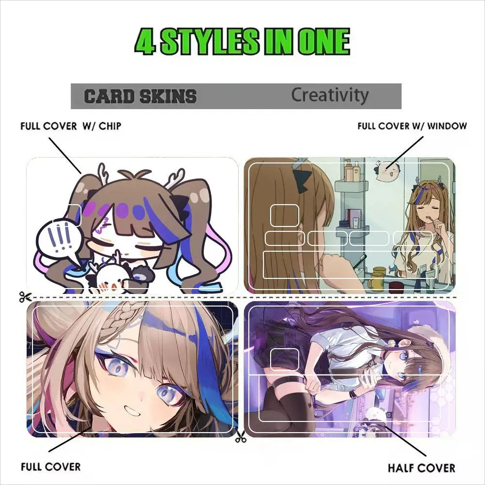 autocollants protection cartes credit debit dessin anime multicolore animaux personnages réutilisables