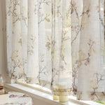 rideau fleur blanc translucide romantique maison inclusion polyester