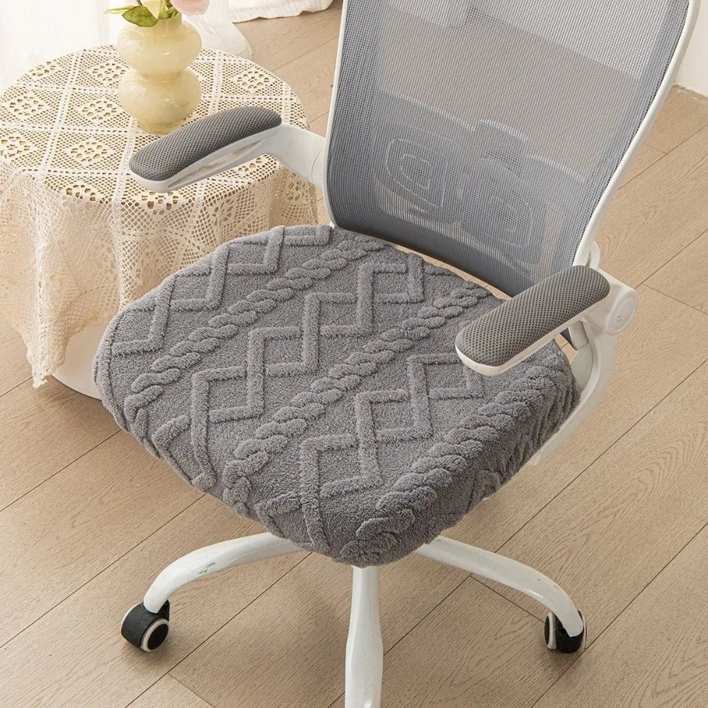 coussin chaise moderne zigzag bleu clair gris vert pastel polyester antidérapant extensible
