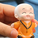 figurine moine bouddhiste résine orange noir cartoon décoration maison cadeau pendentif