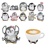 Set de sous-verres en bois pour peinture diamant motif animal vue d'ensemble