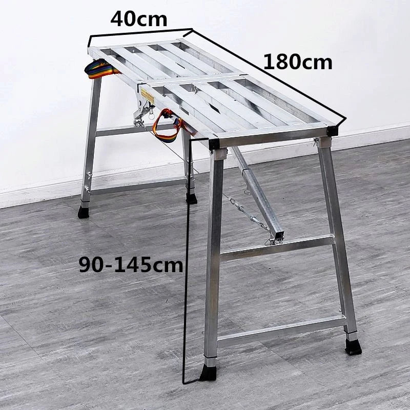 table pliante argentée structure métallique moderne poignées anti dérapante pliante portative