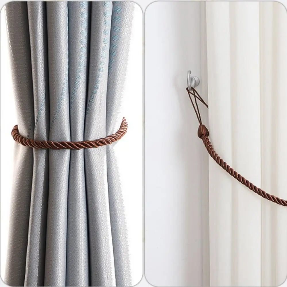 corde rideaux tissée main moderne anneaux gris marron noir blanc bleu marine rouge vert