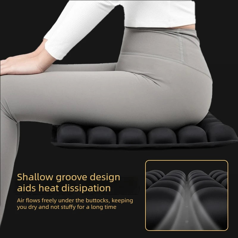 coussin siège gonflable mousse pu noir contemporain valve intégrée massage rond boudins opacité chambre