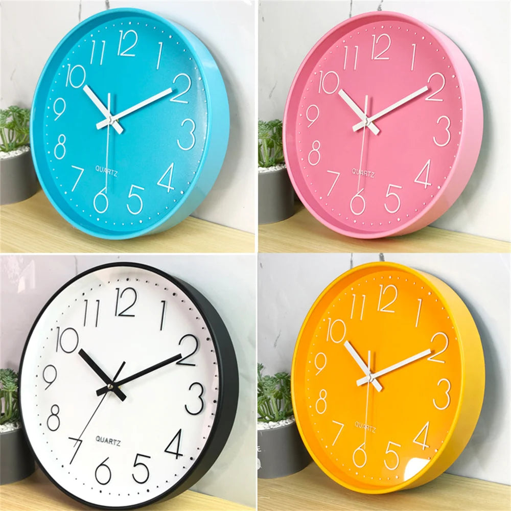 horloge murale moderne rose blanche noire bleue quartz aiguille unique minimaliste salon