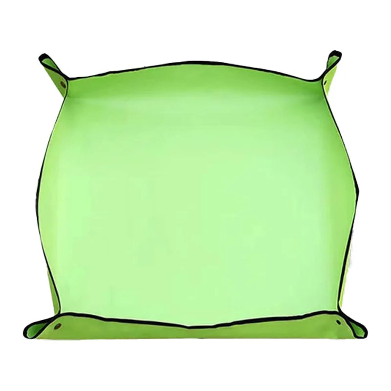 tapis jardinage bleu rose vert motif géométrique pliant pot fleur terre moderne