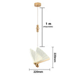lampe suspendue moderne or blanc papillon filigrane chambre salon