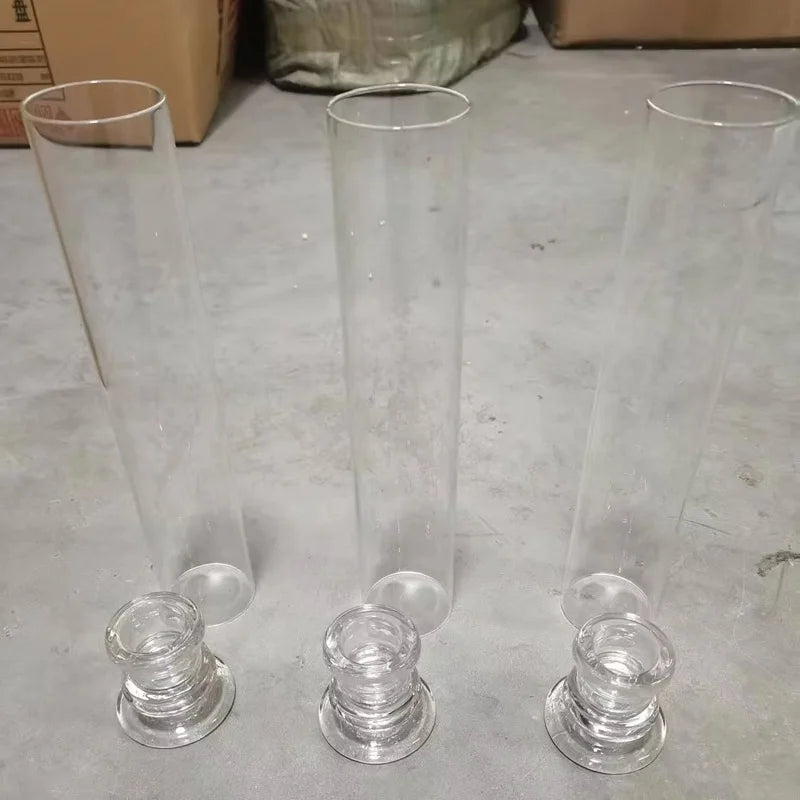 porte bougies verre transparent moderne 25cm 3cm mariage décoration table centro