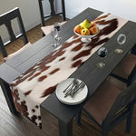 tableau lin imprimé peau vache blanc marron moderne rustique tacheté cuisine maison