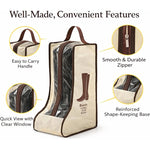 sac chaussures portable beige marron motif géométrique transparent poignées détachables moderne pratique