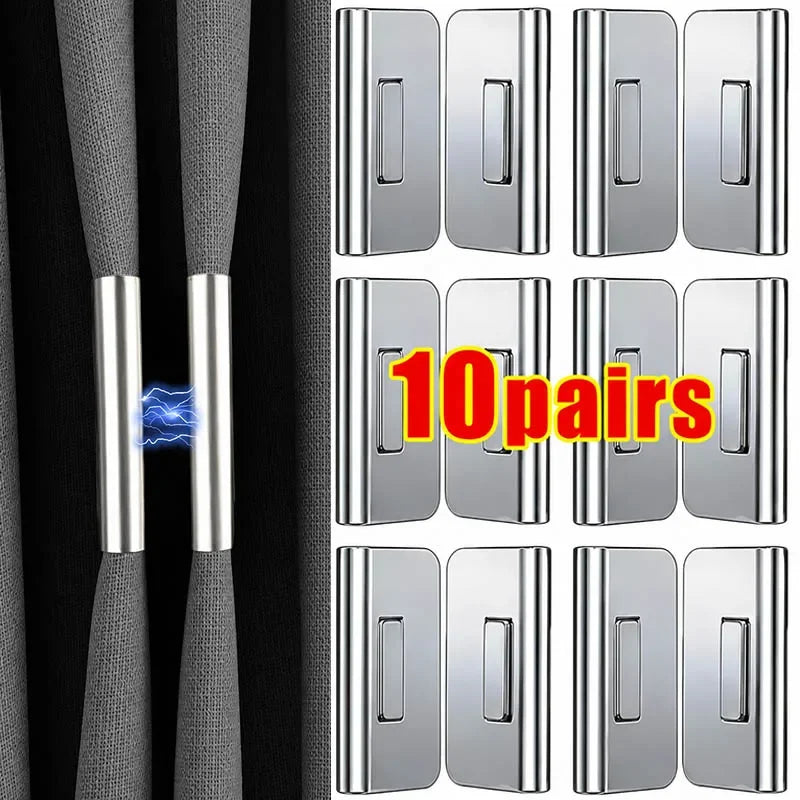 clips magnétiques rideaux argenté moderne sans perçage fixe rideaux empêche ouverture bloque lumière chambre