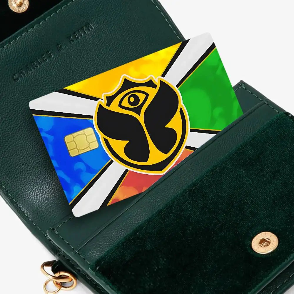 protection carte bancaire sticker logo tomorrowland music noir moderne minimaliste