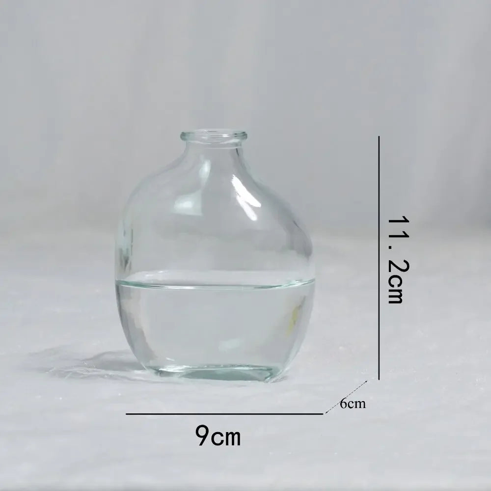 vases verre marron bleu transparent modernes décoration maison fleurs artificielles ombre mat translucent minimaliste