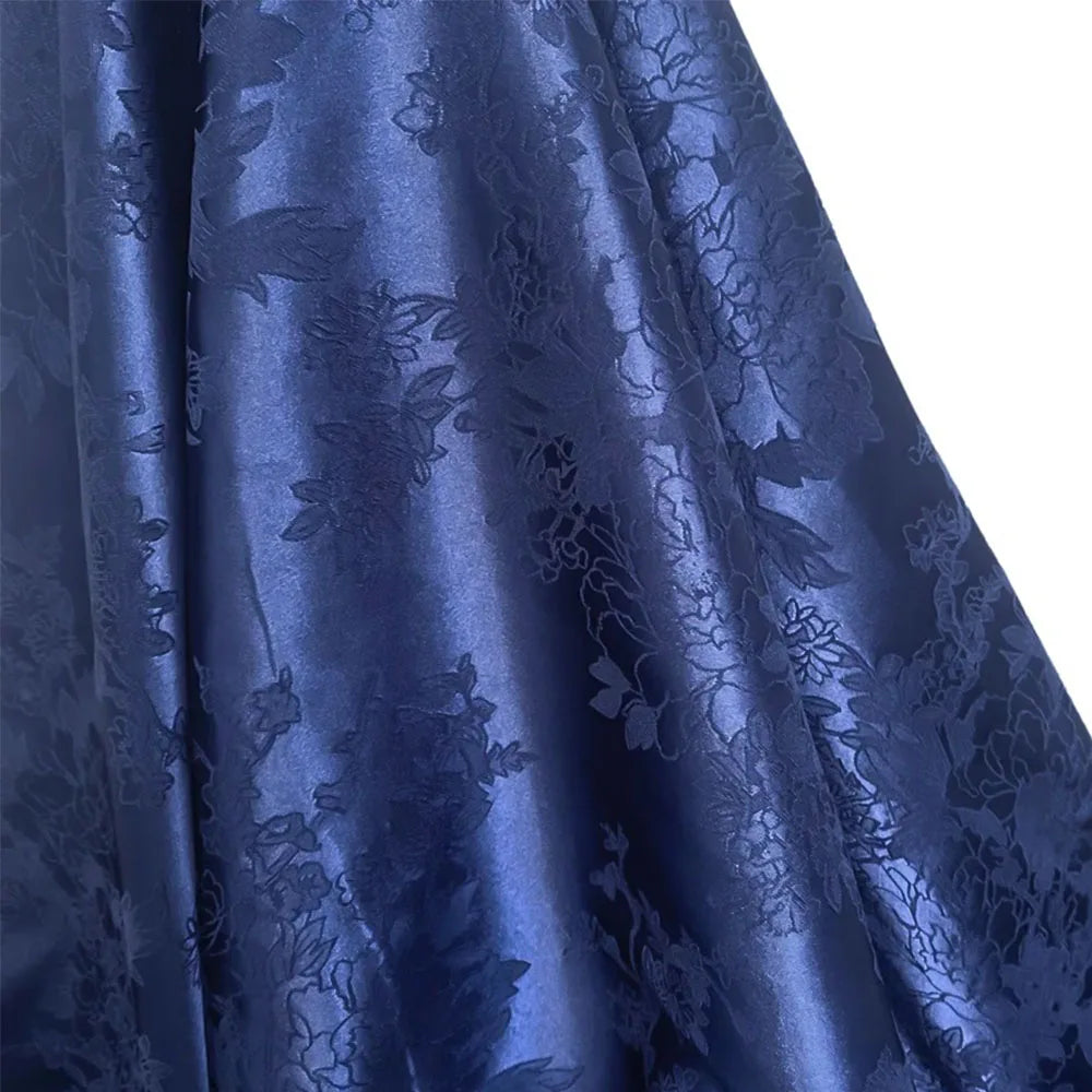 tissu floral or rose élégant classique satiné polyester largeur 150cm