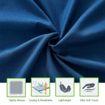 ensemble draps bleu marine profond tissage serré doux moderne minimaliste pièces drap housse plat