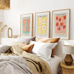 decoration murale moderne affiches fleurs stylisees Los Angeles Berlin Amsterdam chambre salon