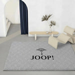 tapis moderne gris clair taches noires résistant décoloration polyester doux solintérieur