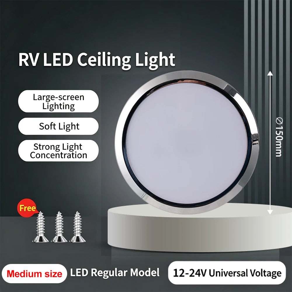 lampe led moderne adhésive éclairage intérieur véhicule blanc 6000k tactile 12v 24v 185mm 150mm