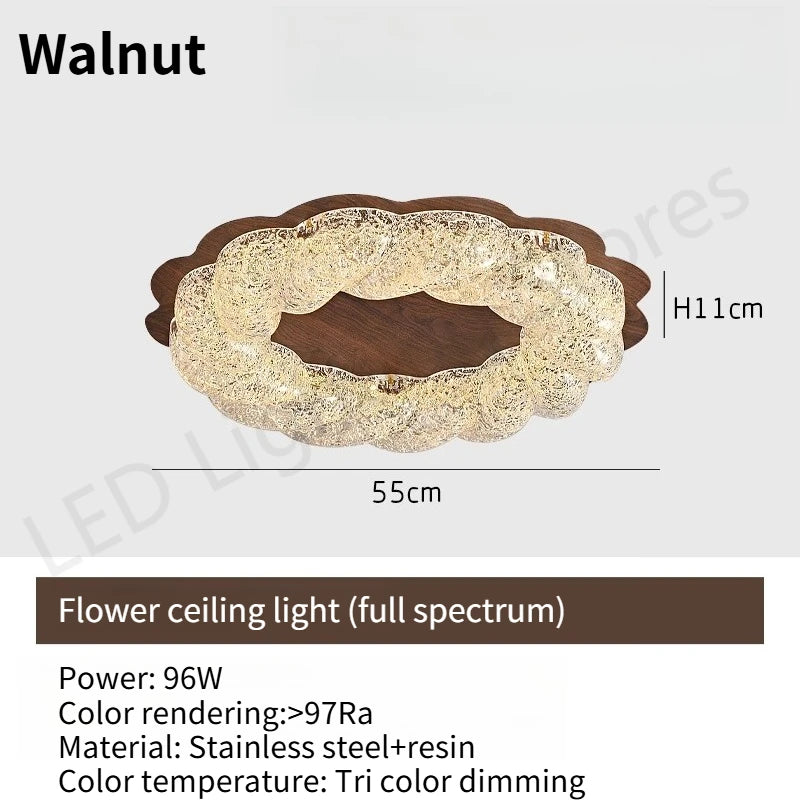 lampe moderne minimaliste bois motif floral led noir doré beigeclair