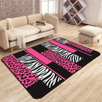 tapis léopard rose moderne graphique polypropylène polyester salon chambre salle bainextérieur commercialisation