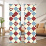 coussin motif géométrique moderne blanc carrés diagonaux fleurs coeurs 50x150cm polyester