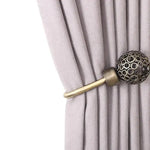 boucle rideau métal bronze argenté doré cuivre moderne élégante perforée sphérique