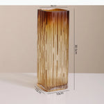 vase rectangulaire verre ambré motif texturé décoration moderne table opaque contemporain