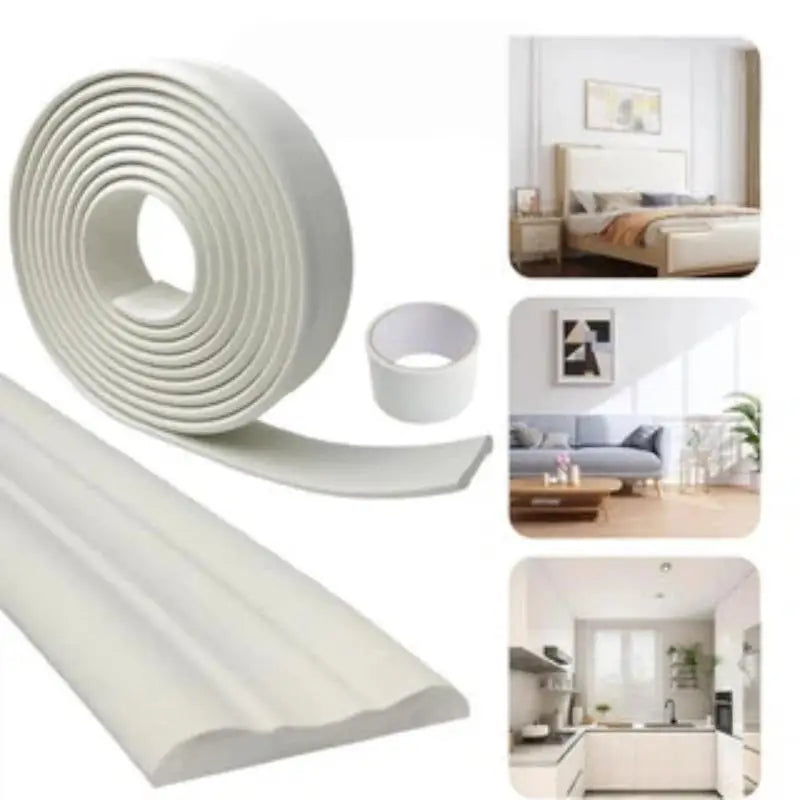 moulures décoratives murales adhésives 5m blanc marron rose profilées relief modernes
