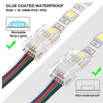 connecteur ruban led transparent 12v 24v ip65 broches clips fixation