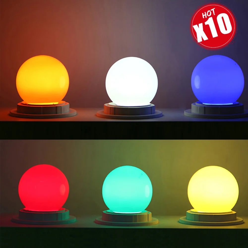 ampoules led couleur éclairage décoration moderne 360° blanc rouge orange bleu
