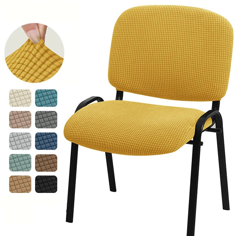 housses chaise tissu carreaux polyester coton élasthanne moderne jaune gris vert marron bleu mariage