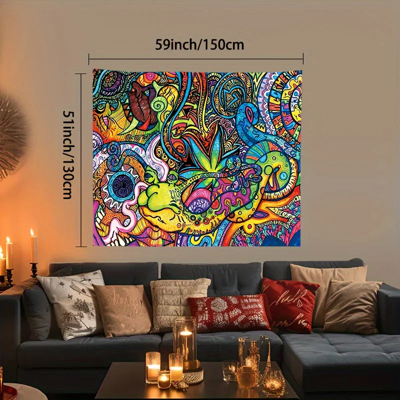 tapisserie murale moderne multicolore abstraite motifs floraux lavable machine chambre salon entrée
