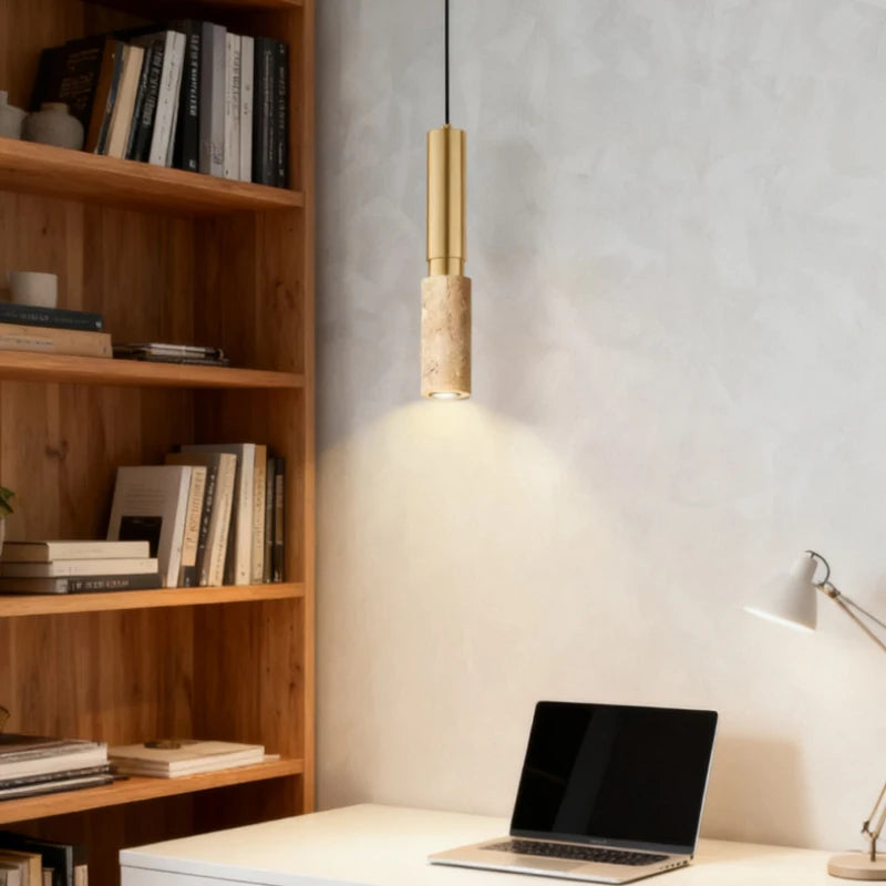 suspension lumineuse moderne or blanc texture marbrée câble suspendu chambre salon cuisine led