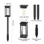 lumière solaire moderne transparente extérieur autoinstallation piquet led noir jardin pelouse 21 pouces