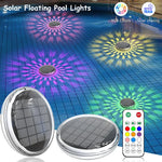 éclairage flottant piscine led noir argenté couleurs modes télécommande ipx7