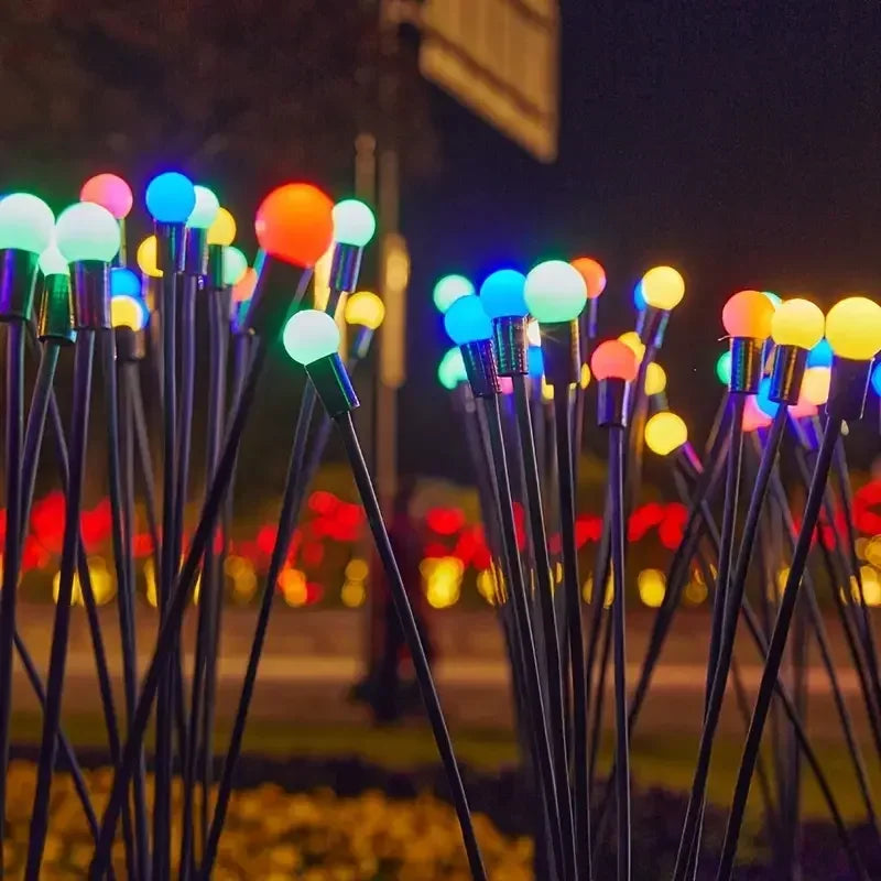 guirlande lumineuse solaire moderne multicolore sphériques clips extérieure jardin led blanc