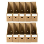 boîtes rangement documents marron clair texture cartonnée moderne étiquettes blanches organisation bureau.storage containers document
