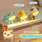 veilleuse pliante animaux chien girafe lampe table bleu jaune rose modernes clips