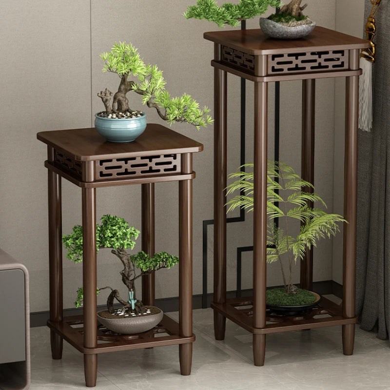 meuble rangement plantes marron foncé structure ajourée moderne sans fixation multiple tailles incluses
