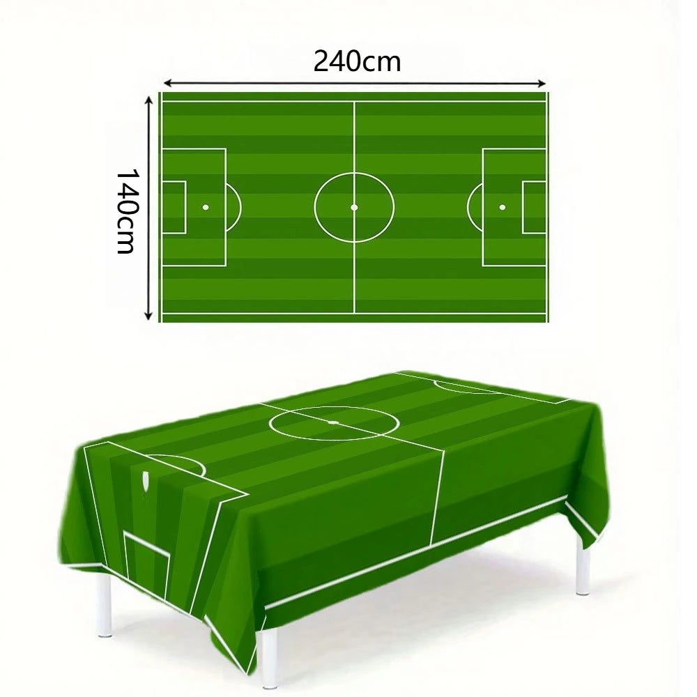nappe table rectangulaire rayée vert foncé moderne terrain football clips grande dimension cuisine maison
