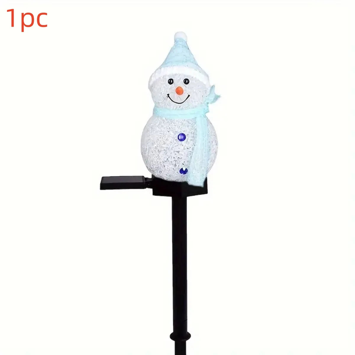 décoration noël bonhomme neige lumineux solaire extérieure intérieure clips glitter festive blanc rouge verte