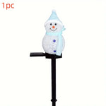 décoration noël bonhomme neige lumineux solaire extérieure intérieure clips glitter festive blanc rouge verte