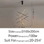 suspension lumineuse moderne têtes noir lignes géométriques scandinave flux lumineux élevé télécommande