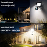 projecteur led détecteur mouvement sol noir moderne ip66 100w inondante contemporain