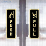 panneau porte push pull or blanc adhésif moderne classique lettres icones humaines echangement magasin