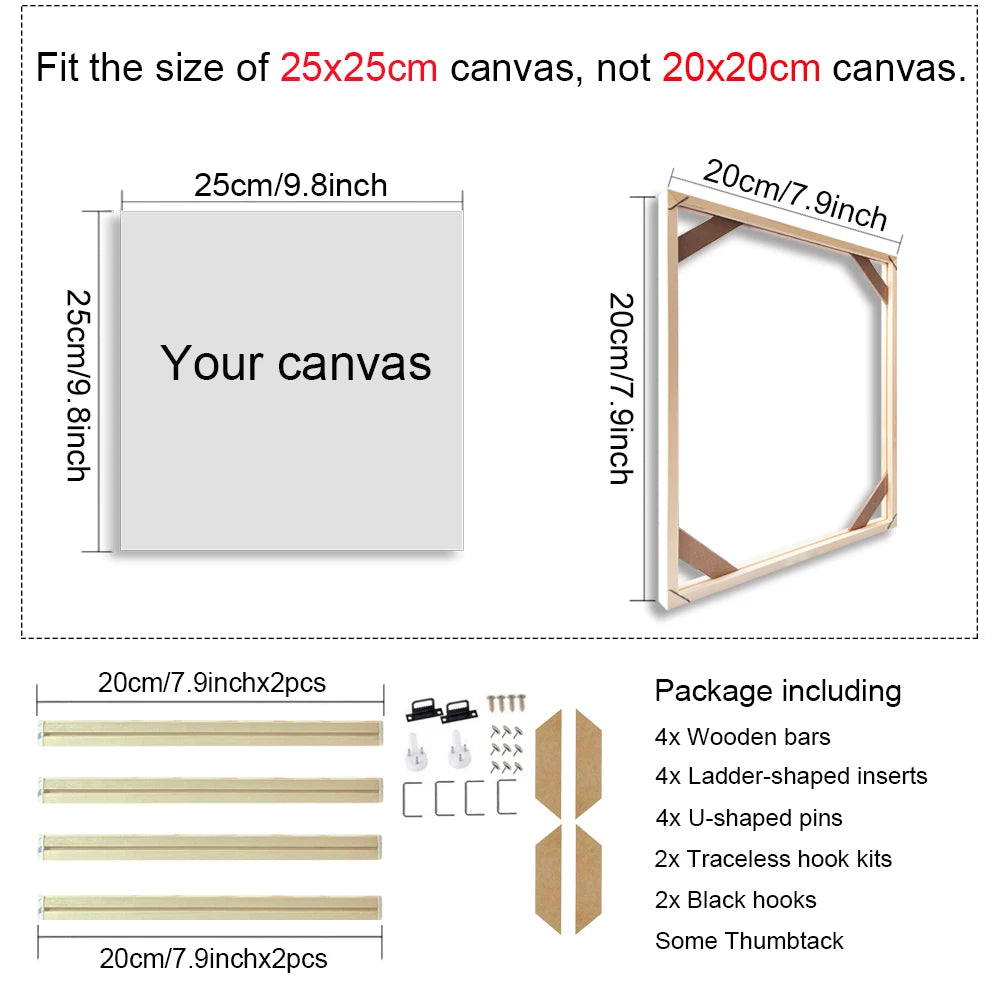 cadres bois peintures moderne barres ruban adhésif inserts pinces kit crochets