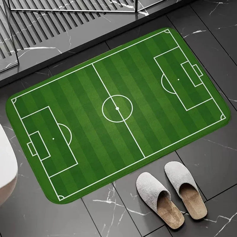 tapis sol antidérapant moderne vert blanc terrain football pelouse artificielle salon chambre