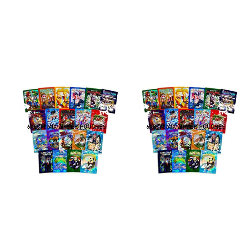 pochettes zippées multicolores imprimées graphiques 6x8cm opaques modernes respectueux environnement 100pcs