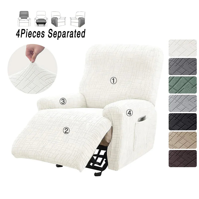 Housse fauteuil relax gris carreaux adhésif moderne pièces extensible machinewashing