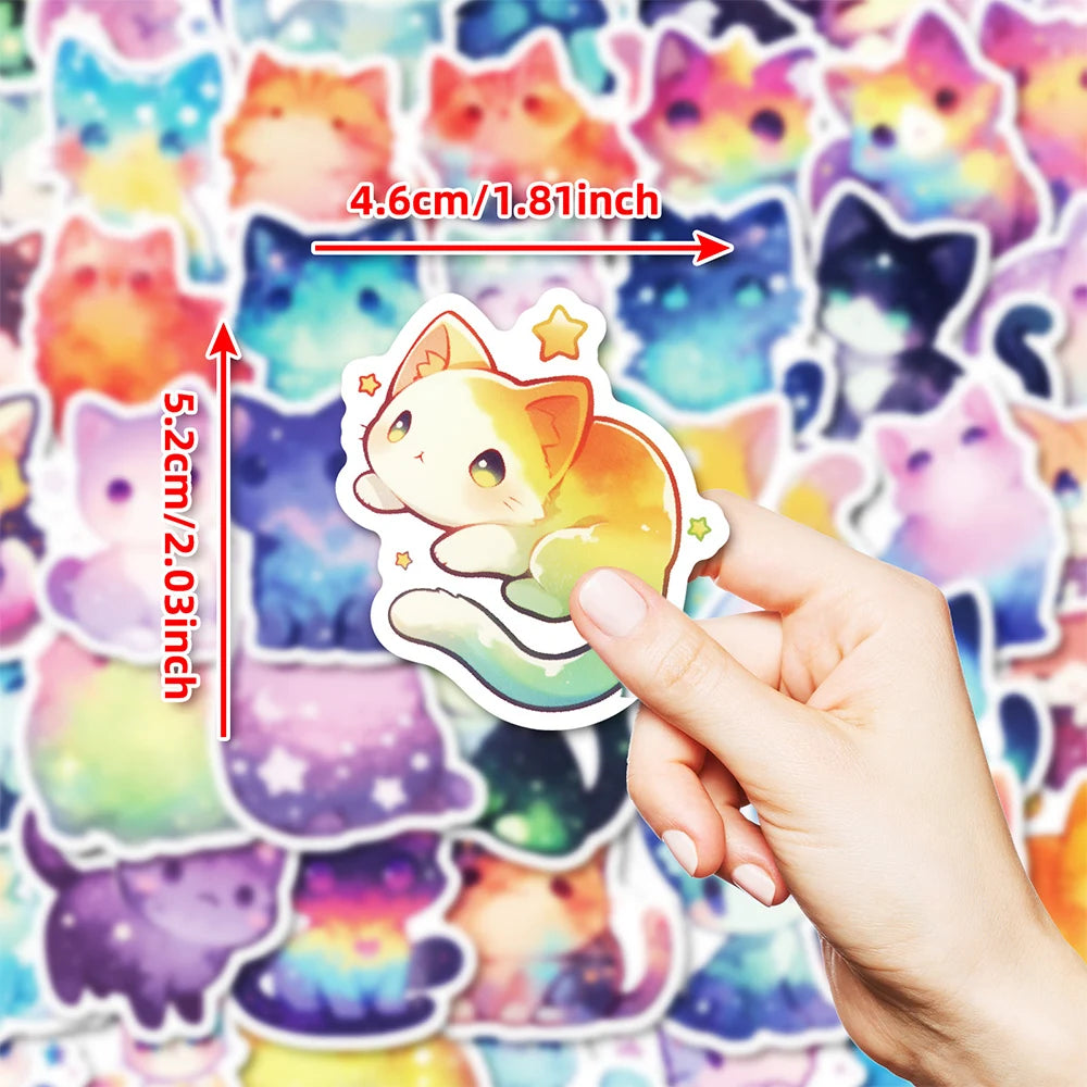 stickers multicolores galaxie étoiles dessin animé adhésifs waterproof réfrigérateur téléphone carnet papeterie enfants mignons